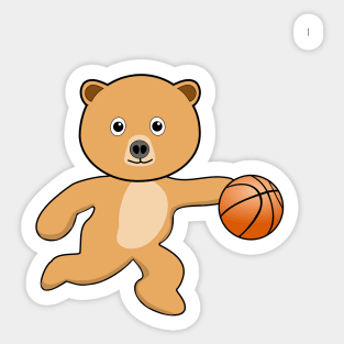 Bear and Basketball Sticker